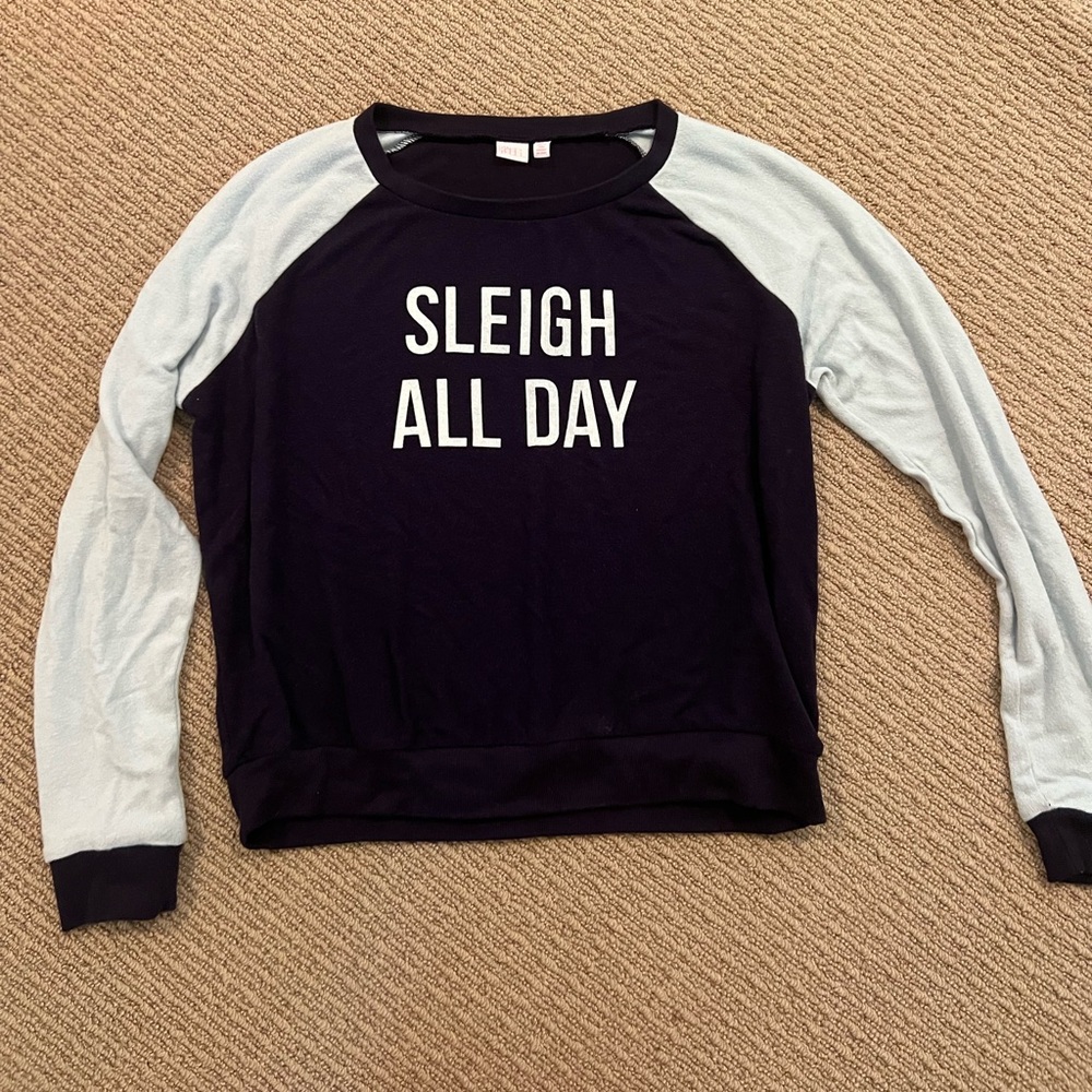 Nordstrom Make + Model Sleigh All Day Long Sleeve Pajama Top / Christmas Pajamas